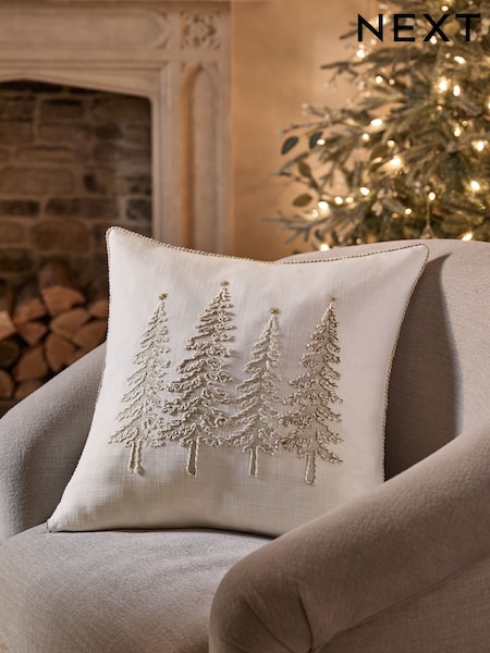 Embellished Christmas Tree Cushion