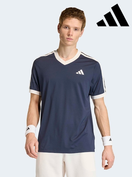 Blue - Regular Adidas Heritage Tennis T-shirt