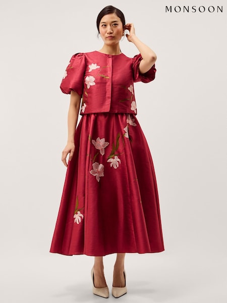 Monsoon Pink Anya Puff Sleeve Jacket (V72162) | CHF 161