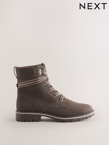 Chocolate Brown - Casual Lace-up Ankle Boots
