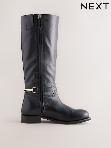 Black - Standard Foot With Slim Calf Forever Comfort®? Knee High Leather Boots
