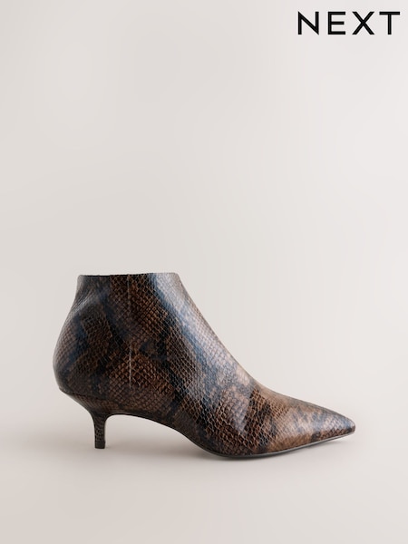 Շոկոլադե շագանակագույն/օձի նախշ - Forever Comfort® Kitten Heel Shoe կոշիկներ
