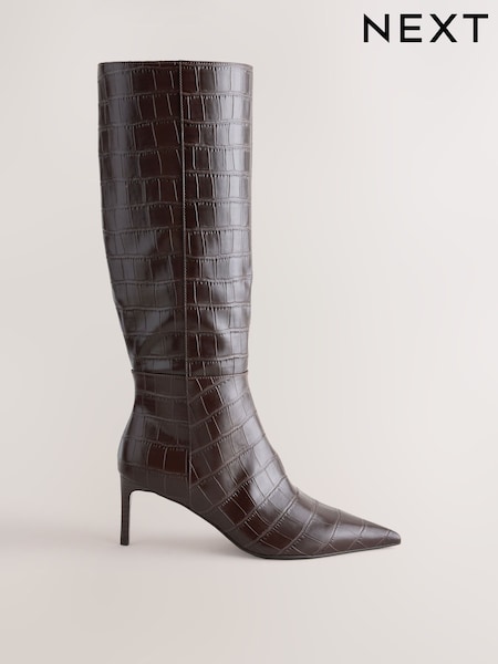 Chocolate Brown - Forever Comfort® Pointed Knee High Boots