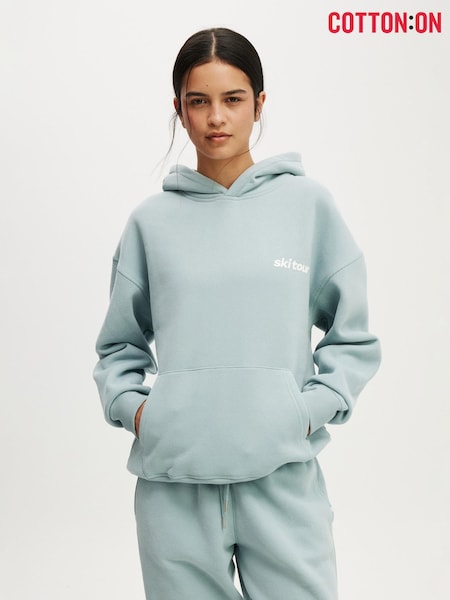 Cotton On Green Plush Premium Graphic Hoodie (V72276) | $87