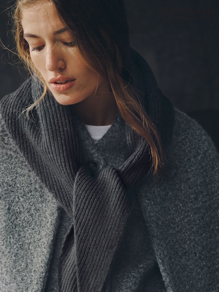 Charcoal Grey - N.premium Cashmere Triangle Scarf