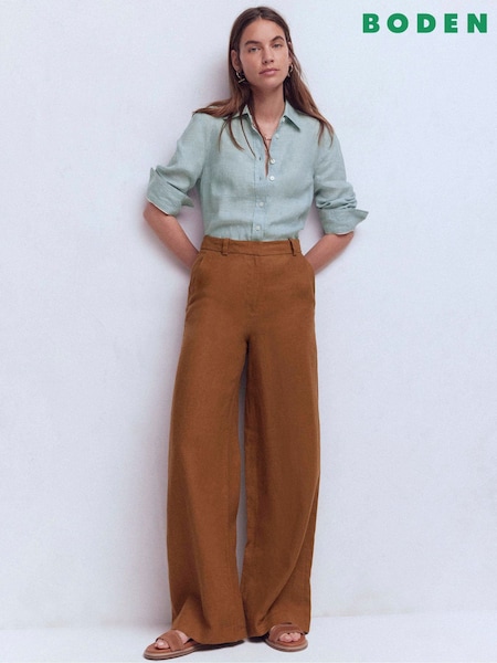 Boden Blue Sienna Linen Shirt (V73080) | 502 SAR