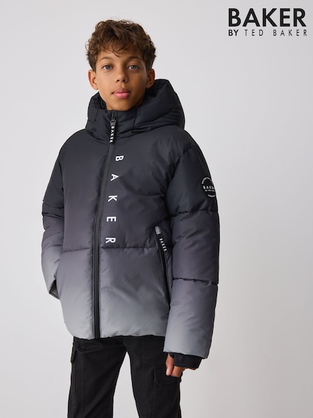Schwarz/Farbverlauf - Baker By Ted Baker Spritzwasserabweisender Steppmantel
