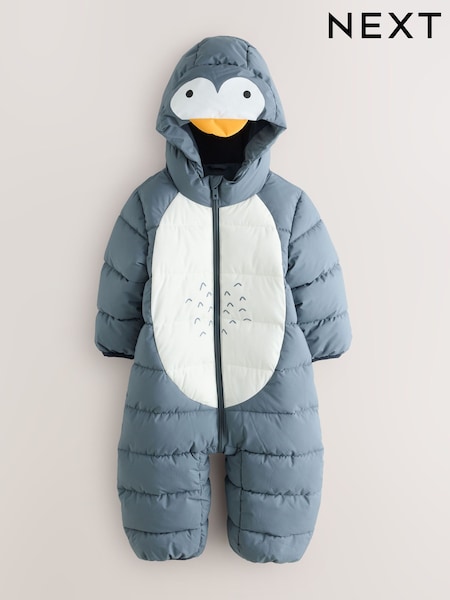 Grey Penguin - Padded Snowsuit (3mths-7yrs)