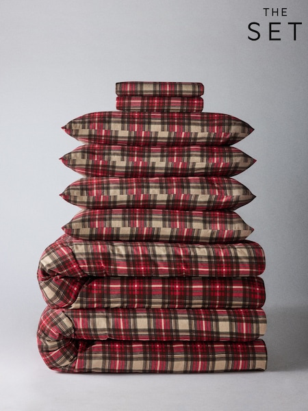 The Set 2 Pack Cosy Brushed Cotton Bedsets With Fitted Sheets