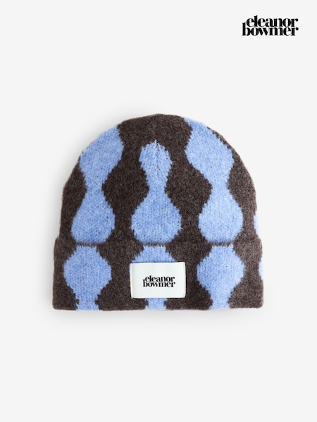 Blue/Brown Wave - Eleanor Bowmer Strick-Beanie