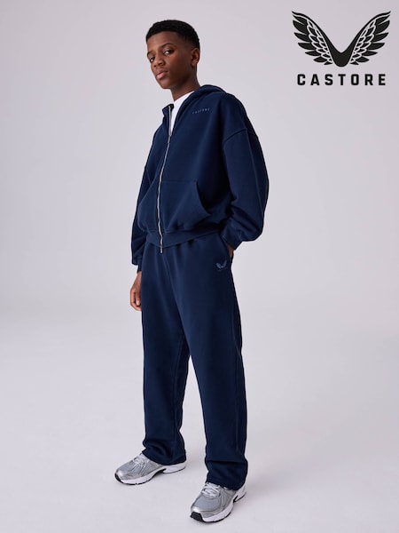 أزرق داكن - Castore Oversized Zip Through Hoodie And Straight Leg Jogger Set