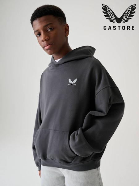 Charcoal Grey - Logo Oversized Heavyweight Cotton Hoodie