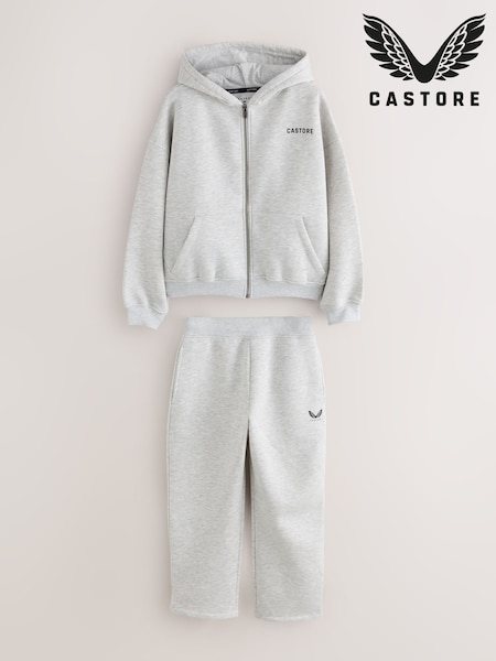 Pelēks - Castore Oversized Zip Through Hoodie And Straight Leg Jogger Set
