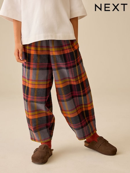 Rust Brown/Multi Check - Barrel Pullon Trousers (3-16yrs)