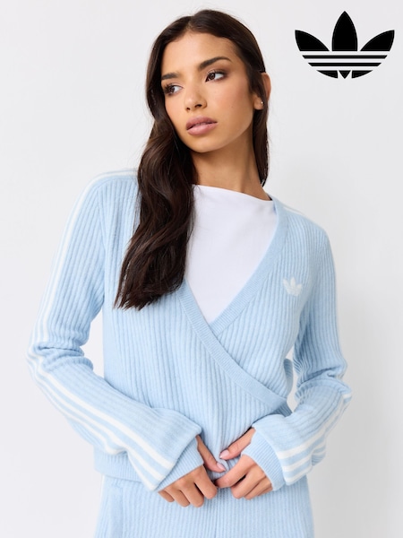 Blue - Adidas Originals X Jennie Knit Wrap Cardigan
