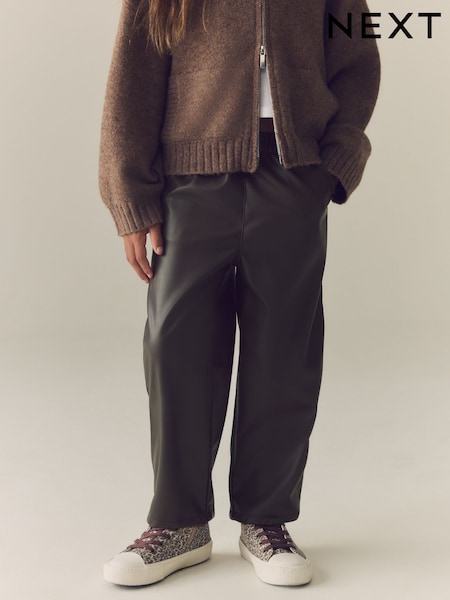 Chocolate Brown - Faux Leather Trousers (3-16yrs)