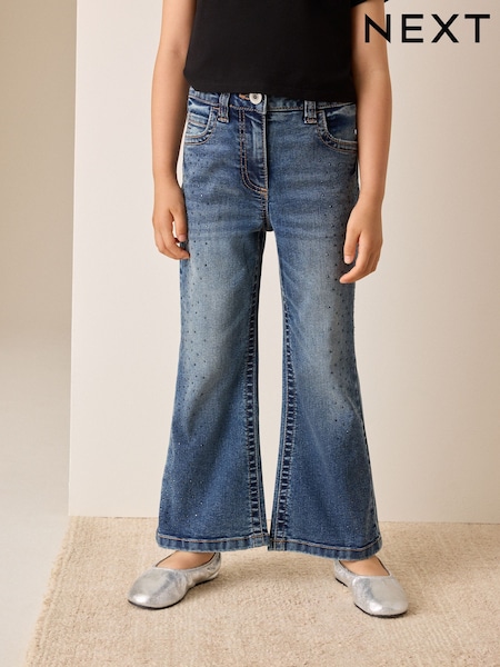 Denim Diamante Scatter - Flare Jeans (3-16yrs)