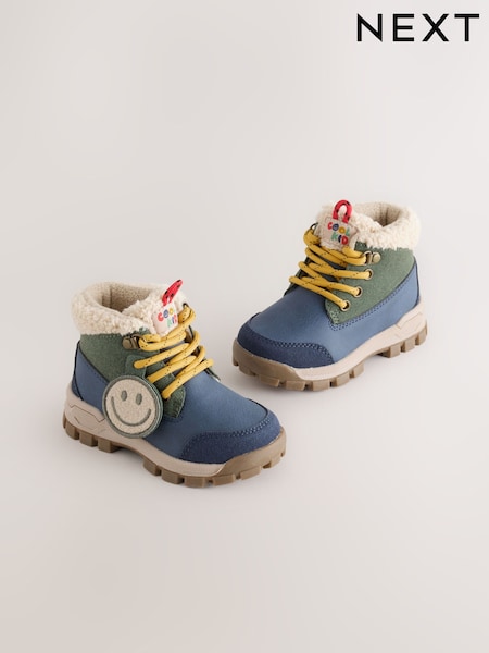 Marineblau - Lace Up Walker Boots