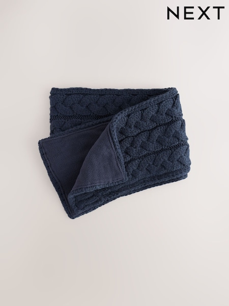 Navy - Cable Knitted Scarf (1-16yrs)