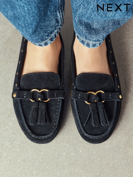 Black - Forever Comfort® Suede Mocassin Trim Loafers
