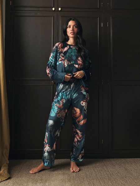 Teal Blue Butterfly - B By Ted Baker Cosy Pyjamas Set