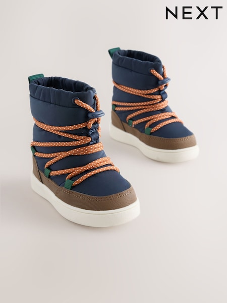 Marine - Schneestiefel zum Hineinschlüpfen mit Kordelzug