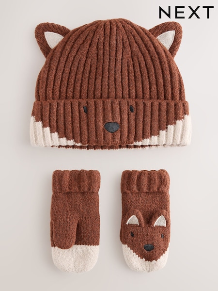 Personnage Orange Fox - Hat And Gloves Set 2 Piece (3mths-6yrs)