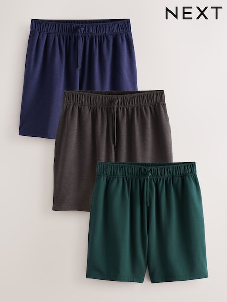 Brown/ Blue/ Green - Regular Soft Touch Shorts 3 Pack