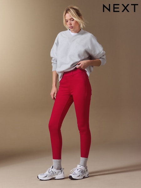 Red - Jersey Denim Leggings