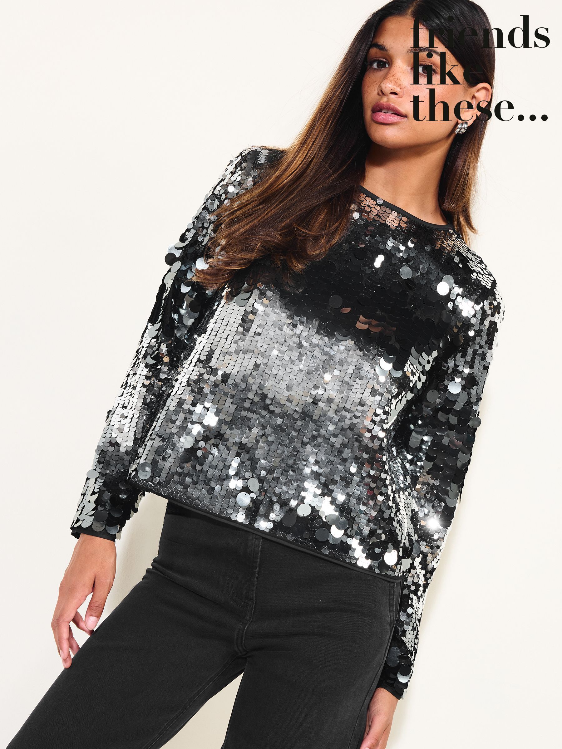 Women's Silver Tops | Silver Crop Tops & Sparkly Tops | Next USA