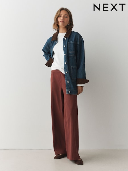 Терракота - Front Seam Jersey Wide Leggings