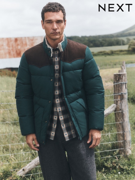 সবুজ - Regular Western Style Quilted Puffer Jacket