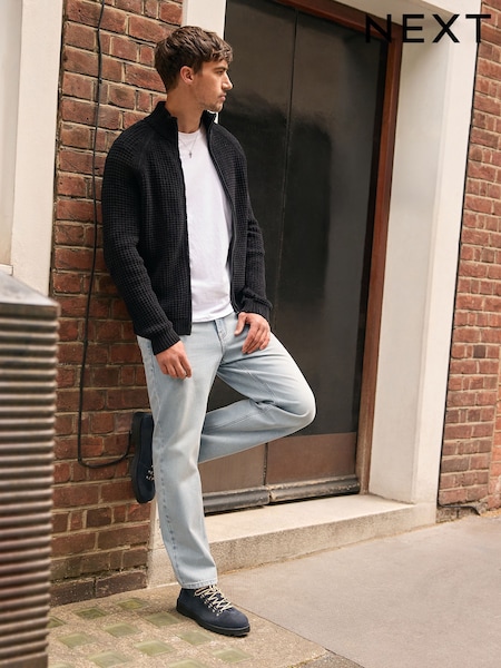 Blau gebleicht - Straight-Jeans
