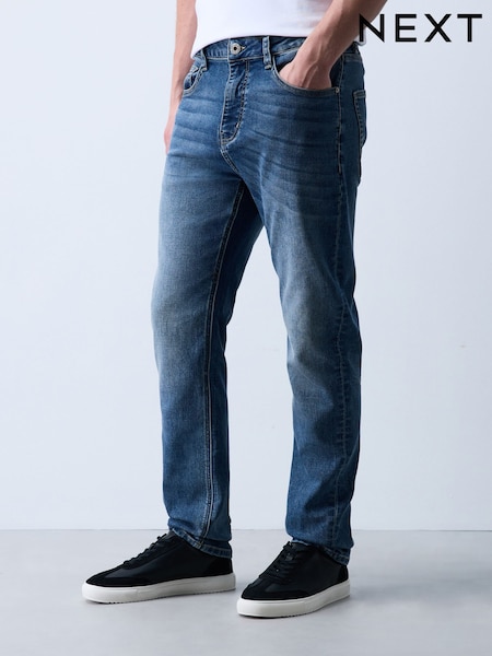 Mid Blue - Slim Fit Comfort Stretch Jeans