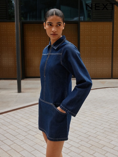denim dresses kenya Black | Black Min & Knee Length Denim Dresses Dungaree dress Color:Flora Spritz champagne Kiyonna Women's Plus Size Designed and made in