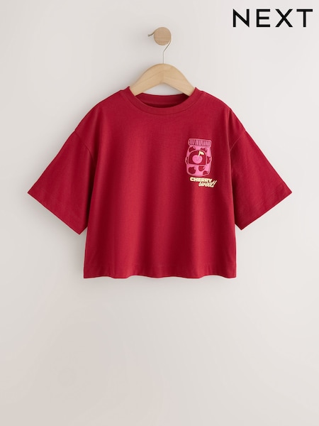 Red Cherry - Oversized Graphic Print T-shirt (3-16yrs)