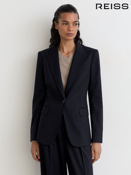 Mornarice - Reiss Solene Wool-blend Single-breasted Suit Blazer