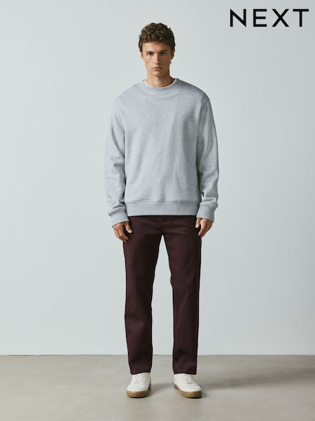 Մուգ մանուշակագույն - Straight Fit Cotton Rich Stretch Chinos