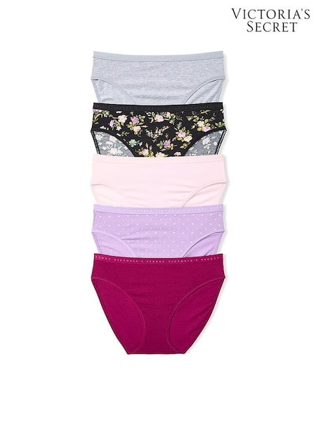 Grey/Black/Pink/Purple - Victoria's Secret 5 Pack Knickers