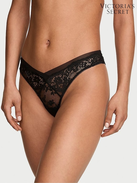 Black - Victoria's Secret Lace & Mesh Knickers