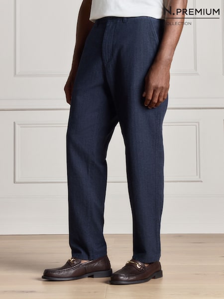 Marineblau - Regular Tapered Fit N. Premium Heritage Chino Trousers
