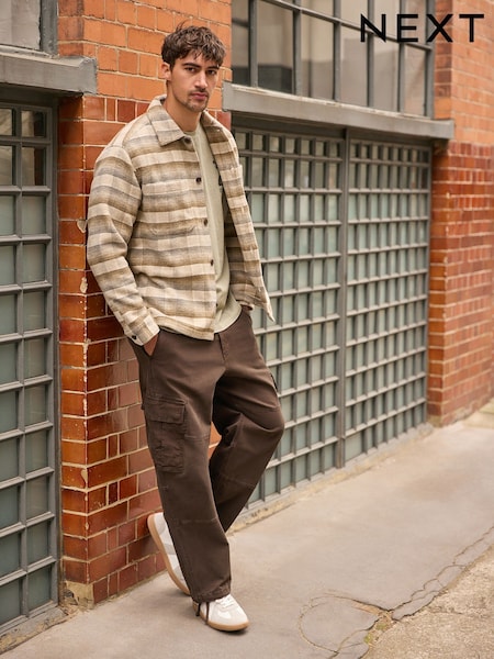 Brown - Baggy Fit Cargo Trousers
