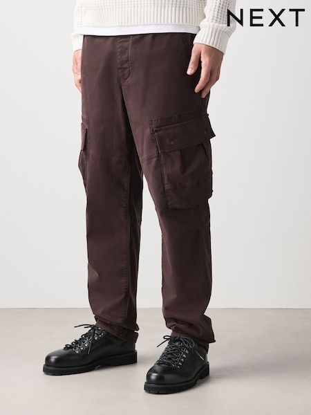 Morado oscuro - Relaxed Fit Stretch Utility Cargo Trousers