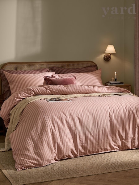 Yard Marlow Dual Tone Stripe Duvet Cover And Pillowcase Set