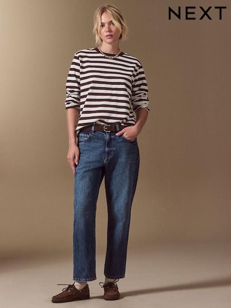 Dark Blue - Authentic High Rise City Straight Leg Jeans