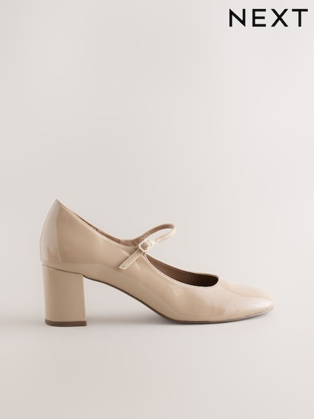 Neutral - Forever Comfort® Round Toe Mary Jane Block Heels