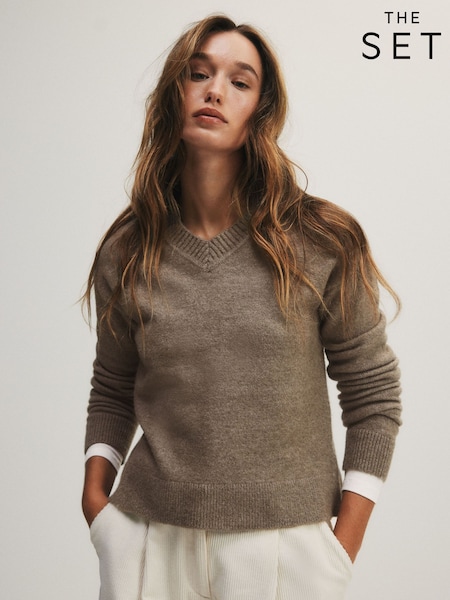 Audinės marl/rudos sidabro debesies - The Set 2 Pack V-neck Jumpers With Wool