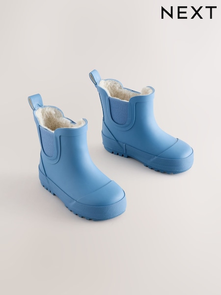 Blue - Warm Lined Ankle Wellies