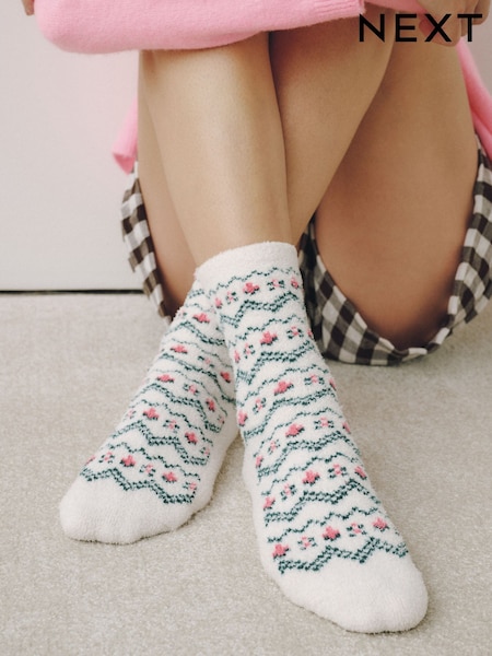 Green / Pink Fairisle - Упаковка зручних шкарпеток до щиколотки 2