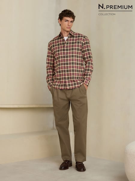 Pink - Regular Brushed Flannel Shirt